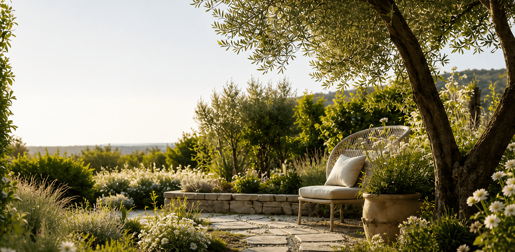 Ambiance de jardin, illustration éditoriale